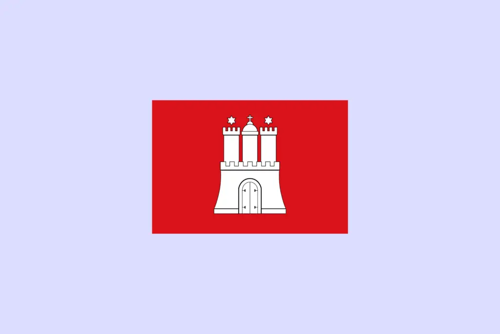 Hier sieht man die Flagge Hamburgs. Erfahre in diesem Beitrag alles über das Thema Photovoltaik Förderung Hamburg 2024