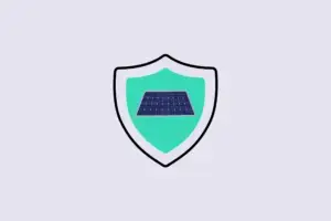 Solarmodul-Symbol auf einem Schutzschild, das erneuerbare Energie und Solarenergie-Sicherheit darstellt.
