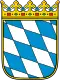 Wappen Bayerns mit Rauten und Krone, symbolisiert das Bundesland in Deutschland.